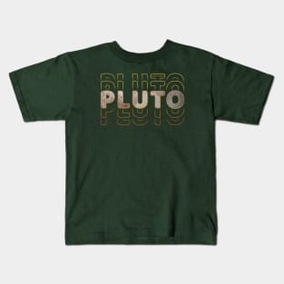 Typograph Planet Pluto: The Small World Kids T-Shirt